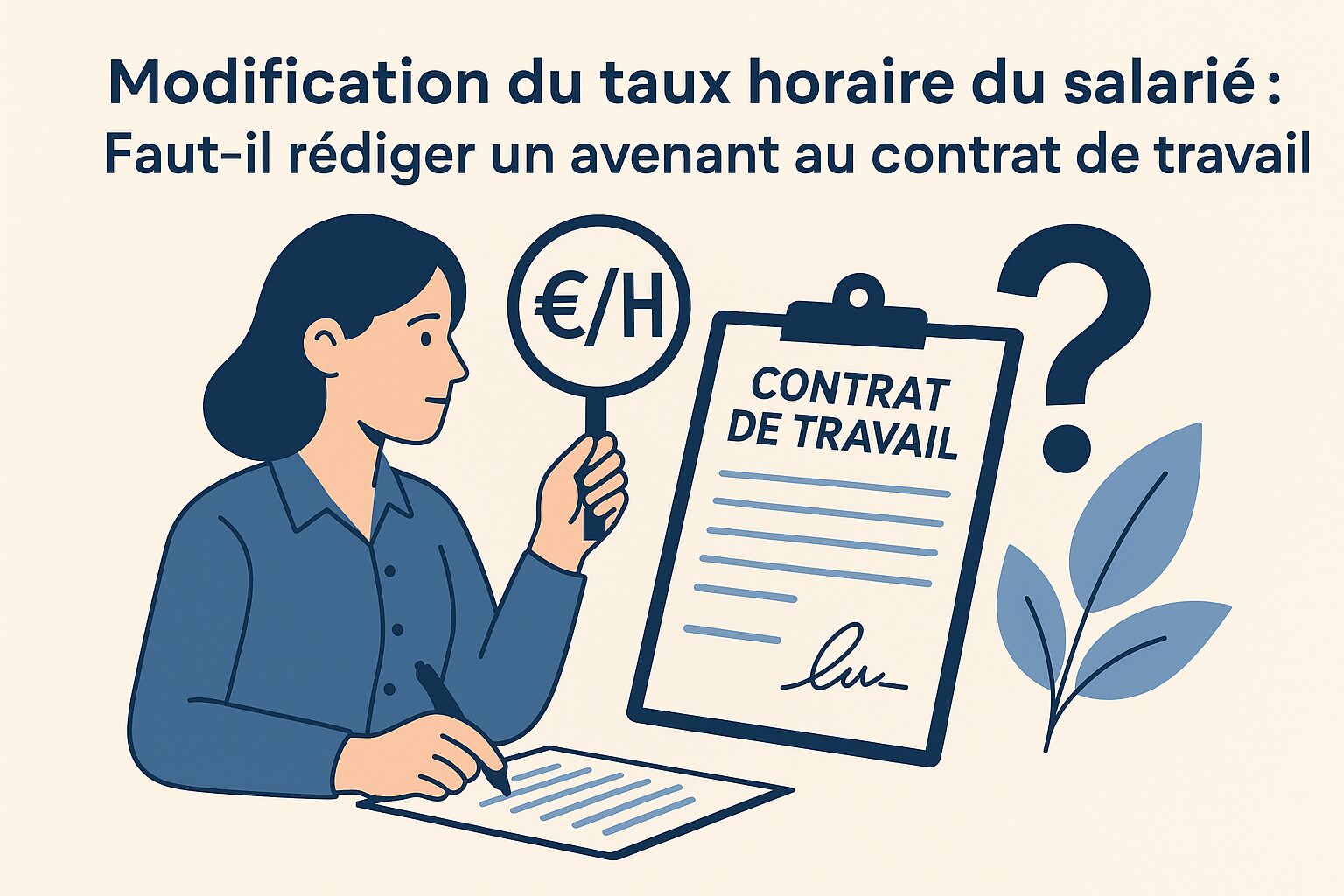 Modification du taux horaire du salarié : Faut-il rédiger un avenant au contrat de travail ?
