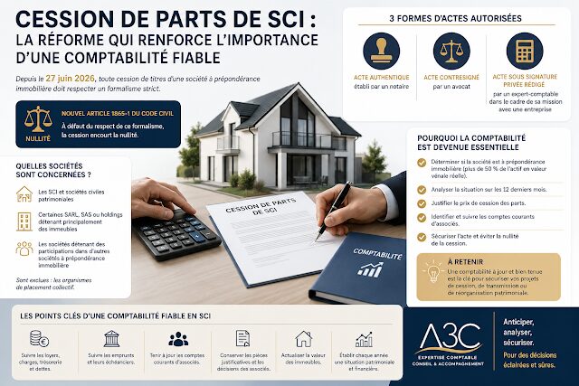 Cession de parts de SCI : depuis le 27 juin 2026, une comptabilité fiable devient indispensable