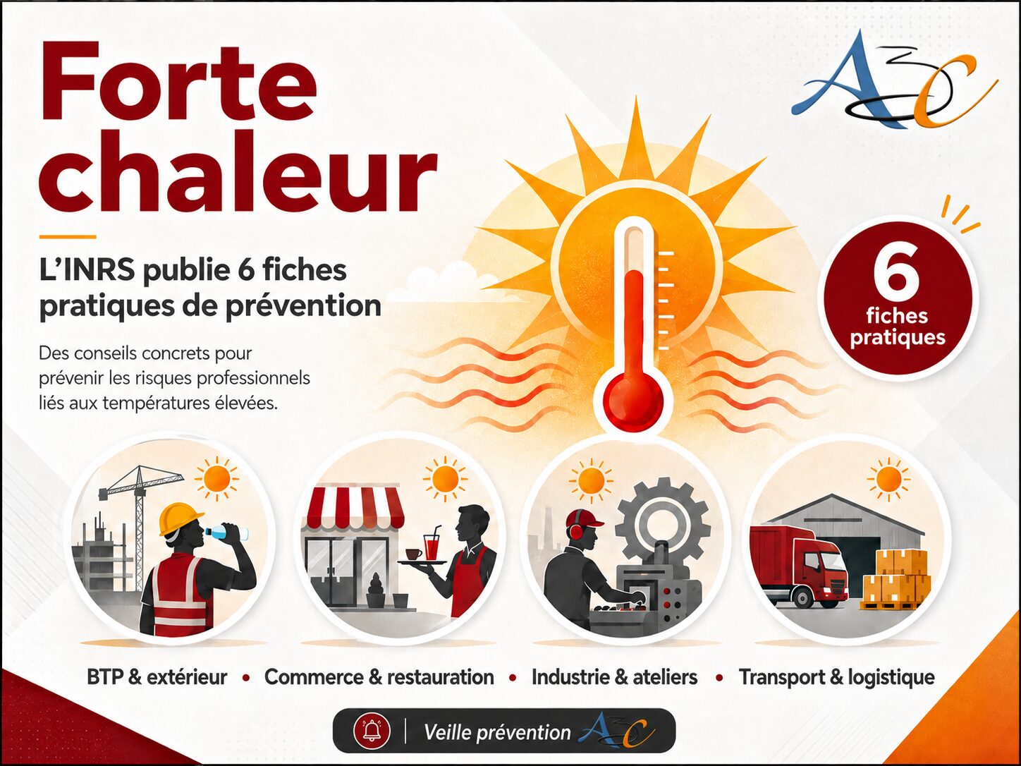 Forte chaleur au travail : 6 fiches INRS pour protéger vos salariés !
